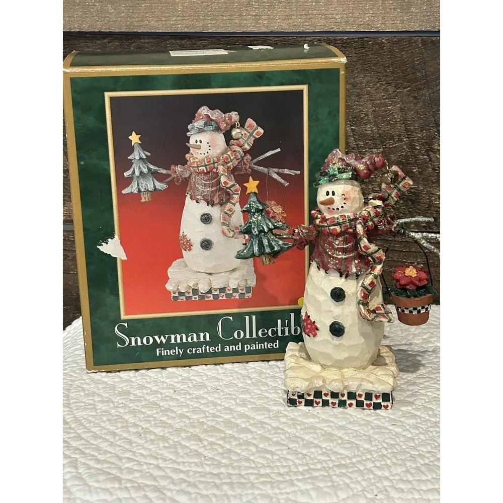 Vintage Snowman Collectible Finely Crafted And Painted Christmas Snowman In‎ Box
